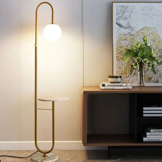 Nordic - Minimalist LED Floor Lamp with Iron Table