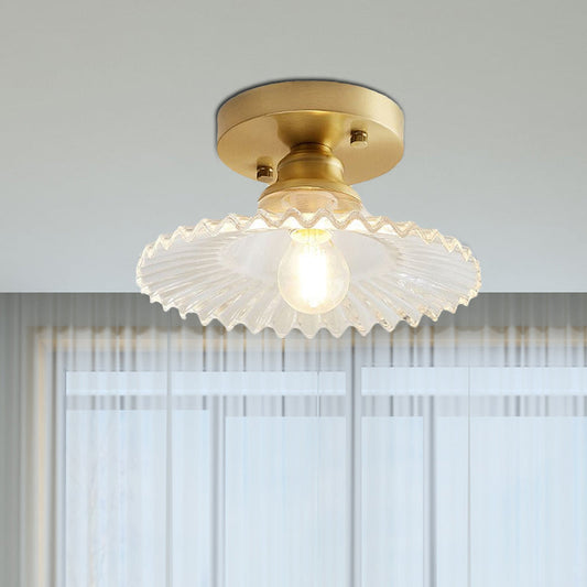 Amsterdam - Industrial Semi-Flush Lamp with Ribbed Shade