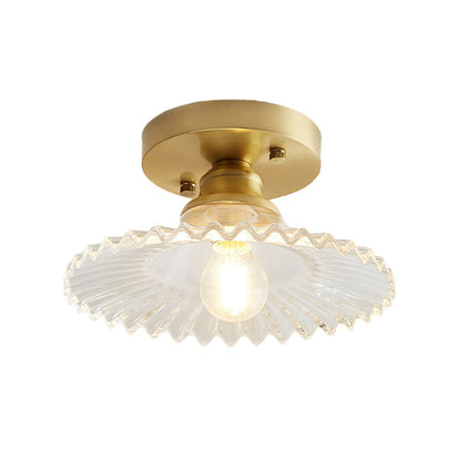 Amsterdam - Industrial Semi-Flush Lamp with Ribbed Shade