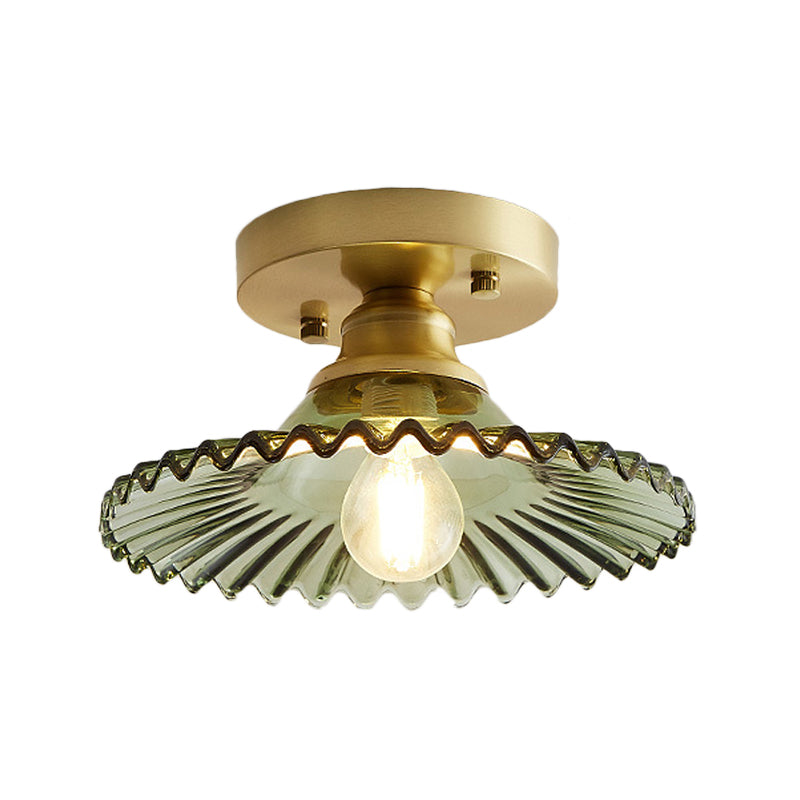 Amsterdam - Industrial Semi-Flush Lamp with Ribbed Shade