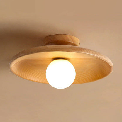 Washington - Circular Minimalist Wood 1 Light Point