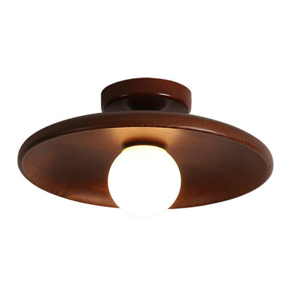 Washington - Circular Minimalist Wood 1 Light Point