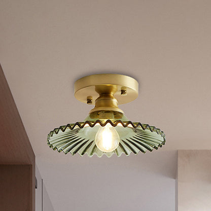 Amsterdam - Industrial Semi-Flush Lamp with Ribbed Shade