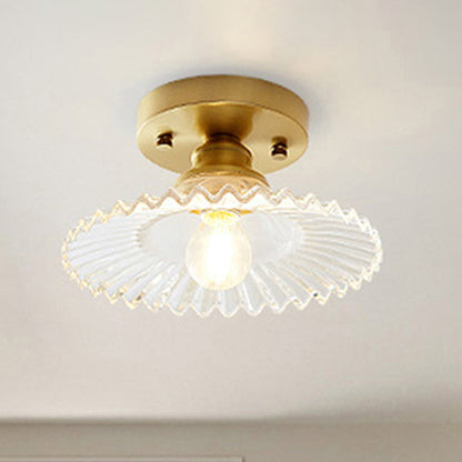 Amsterdam - Industrial Semi-Flush Lamp with Ribbed Shade