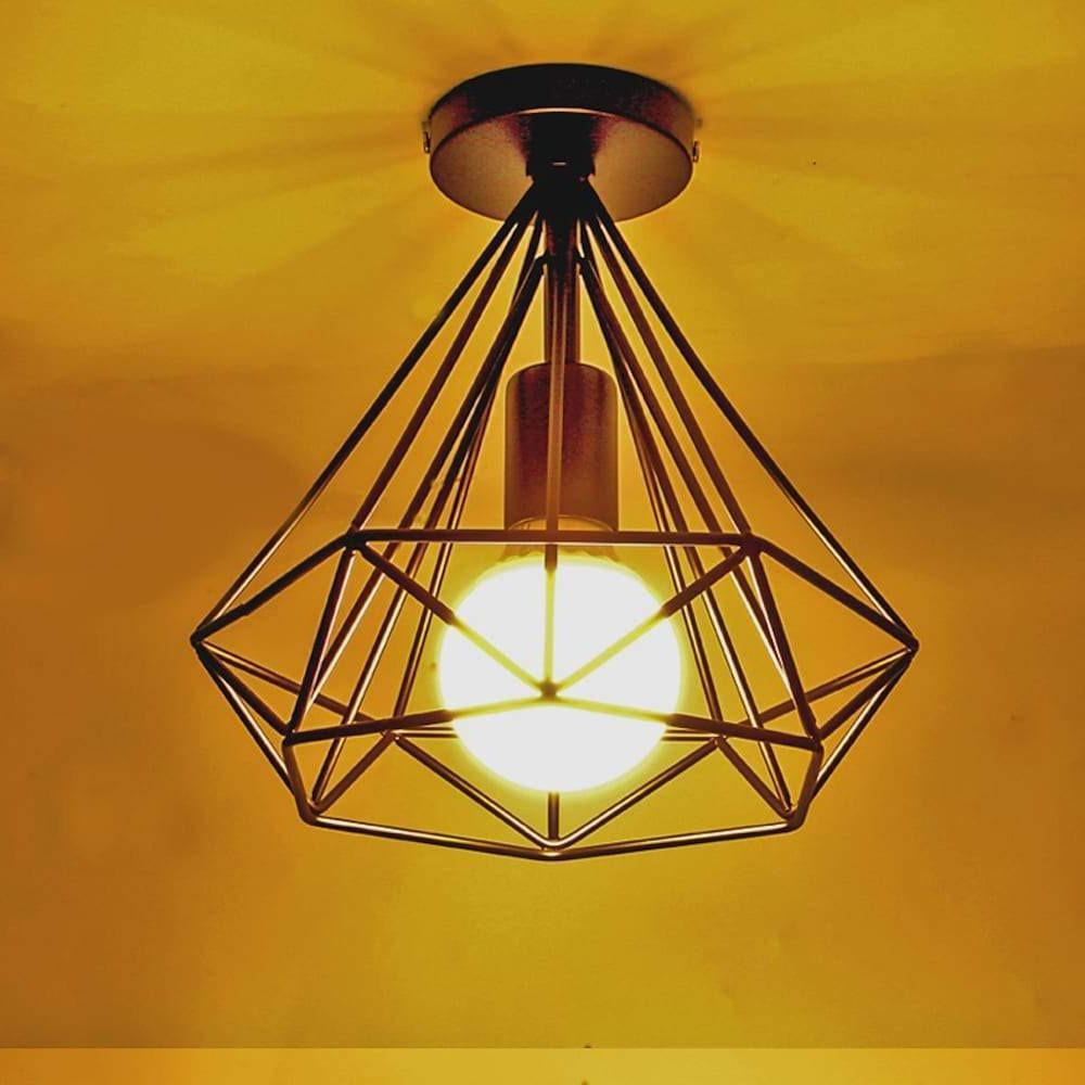 Houston - 1-light Mini Metalen Geometric LED Retro Plafondlamp